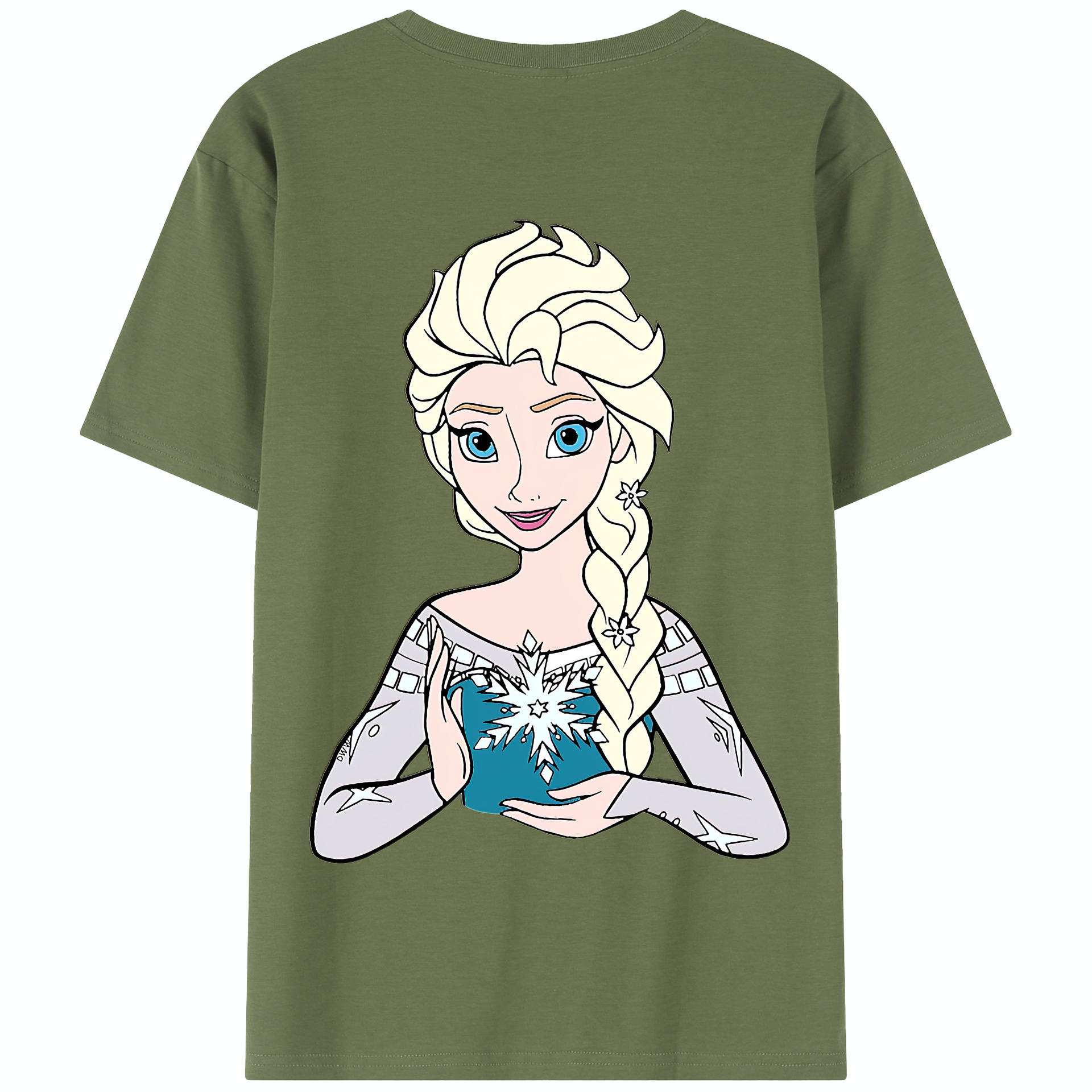 （画像用） アナと雪の女王 アンナ エルサ Frozen Anna Elsa 綿100％半袖Tシャツ（背面プリント）